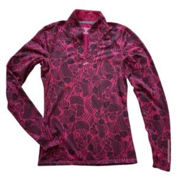 Brooks Fleece Lined Running Pullover Geometric Print Long Sleeved - Size Small - Picture 1 of 7